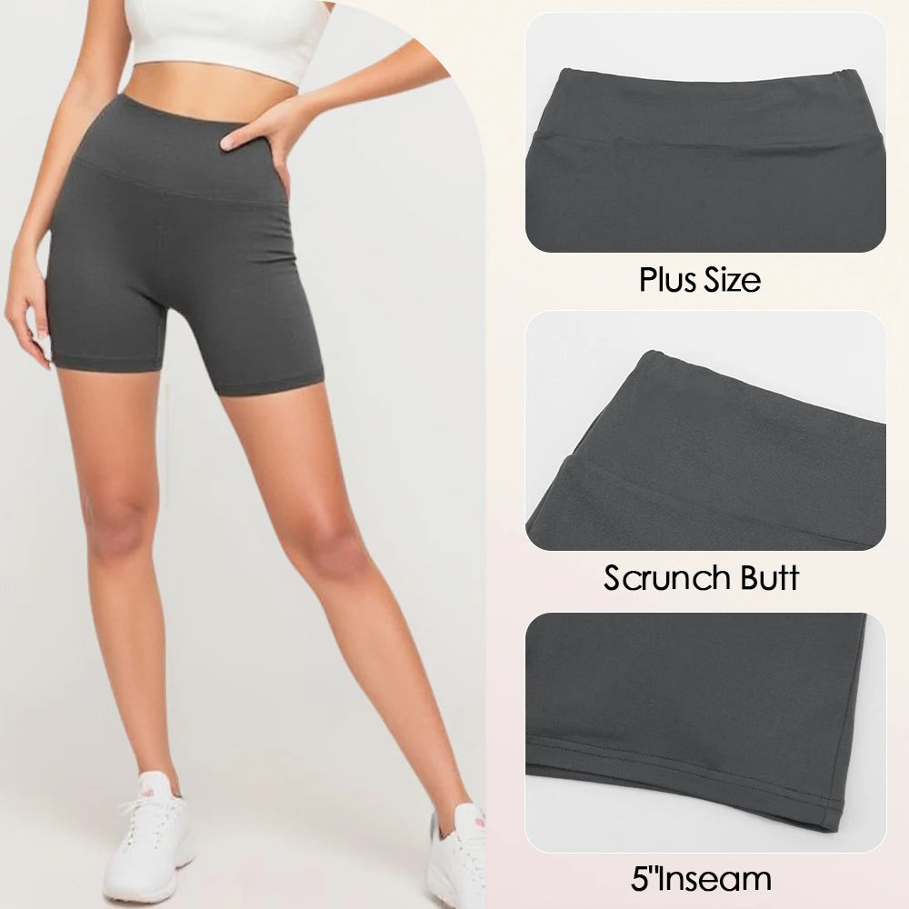 Mia Muse Women's Shorts All Season Casual Basics Solid Color Natural Waist Short Slim Daily Shorts.