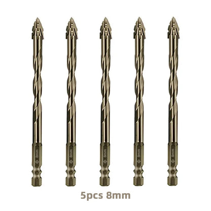 Vierkantiges gezahntes Exzenterbohrer-Set, hohe Härte, sechseckig, einfache Installation, Multifunktions-Bohrer-Set mit Schrägkopf