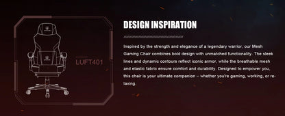 GTPLAYER Gaming Stuhl mit Fußstütze, ergonomischer Bürostuhl mit Netzrückenlehne, Schreibtischstuhl Gaming Sessel aus Stoff