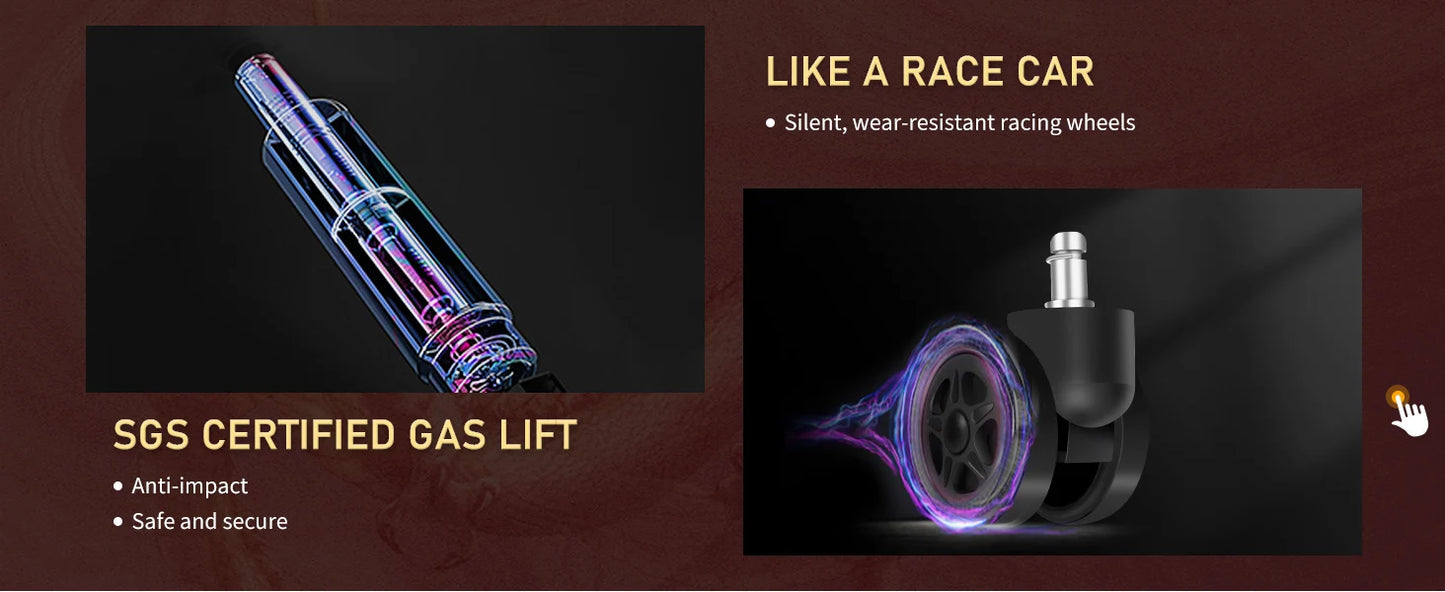 GTPLAYER Gaming Stuhl Gamer Stuhl mit Bluetooth-Lautsprechern und Fußstütze, Dragon Series Bürostuhl, Ergonomischer Gaming-Stuhl