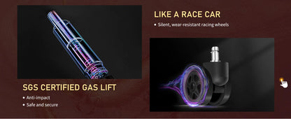 GTPLAYER Gaming Stuhl Gamer Stuhl mit Bluetooth-Lautsprechern und Fußstütze, Dragon Series Bürostuhl, Ergonomischer Gaming-Stuhl