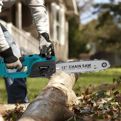 12 zoll Bürstenlosen Elektrische Kettensäge Mit Öler Cordless Elektrische Säge Garten Holzbearbeitung Schneiden Werkzeug Für Makita 18V Batterie pin