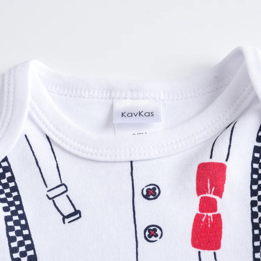 3 Stücke Baby Jungen Kleidung Neugeborenen Bebe Jungen Strampler Set Krawatte Drucken Langarm Cartoon 100% Baumwolle Body Overall Kleidung 3 ~ 24 Mt.