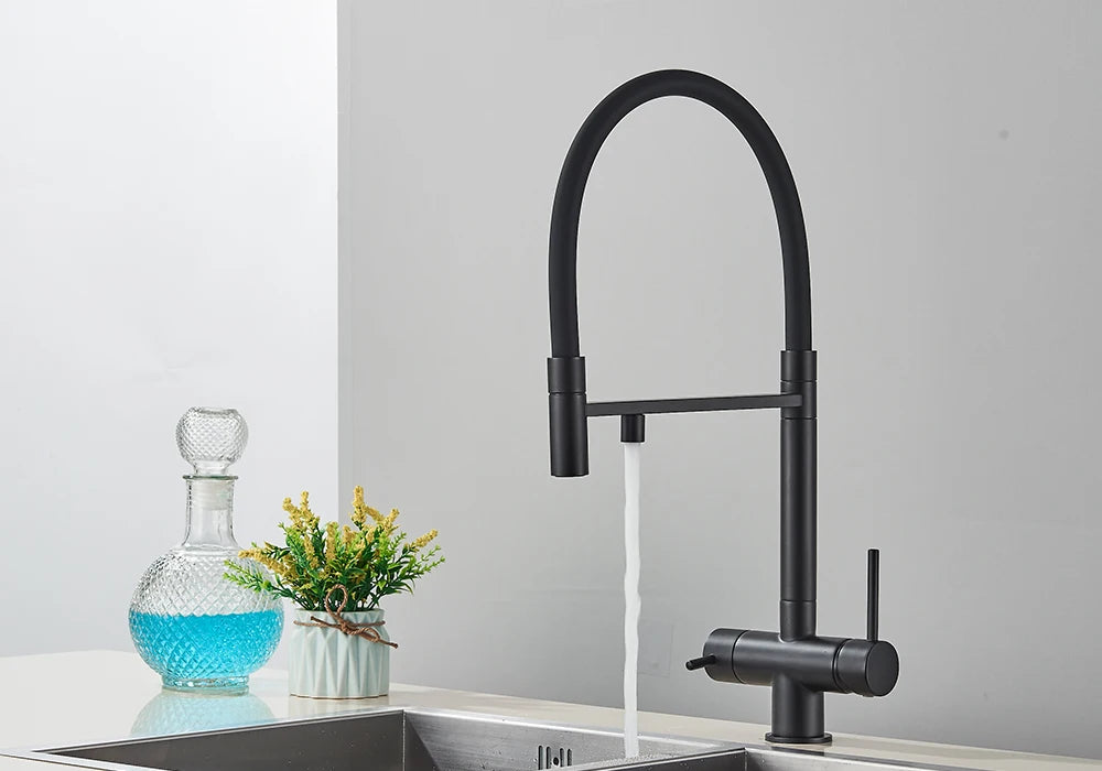 Black Grey Filtered Kitchen Faucet Water Filter Kitchen Faucets Filter Faucet Mixer Water Purification Water Drinking Water Taps