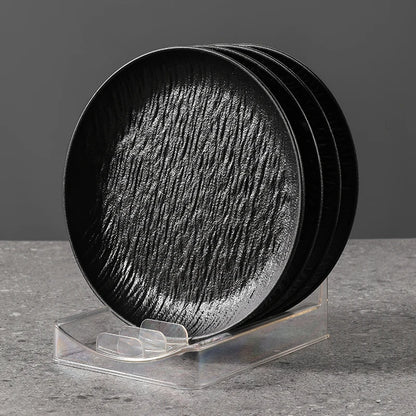 INS Stone Grain Bone Plate Relief Premium Steak Dining for Simple western Food Plate Salad Plate Special Look Household Items.