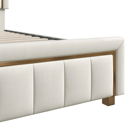 Rosahqnda Doppeltes gepolstertes hydraulisches Bett, 140-160 * 200 cm, großer Stauraum, Gästebett, Samt, schwarz, beige