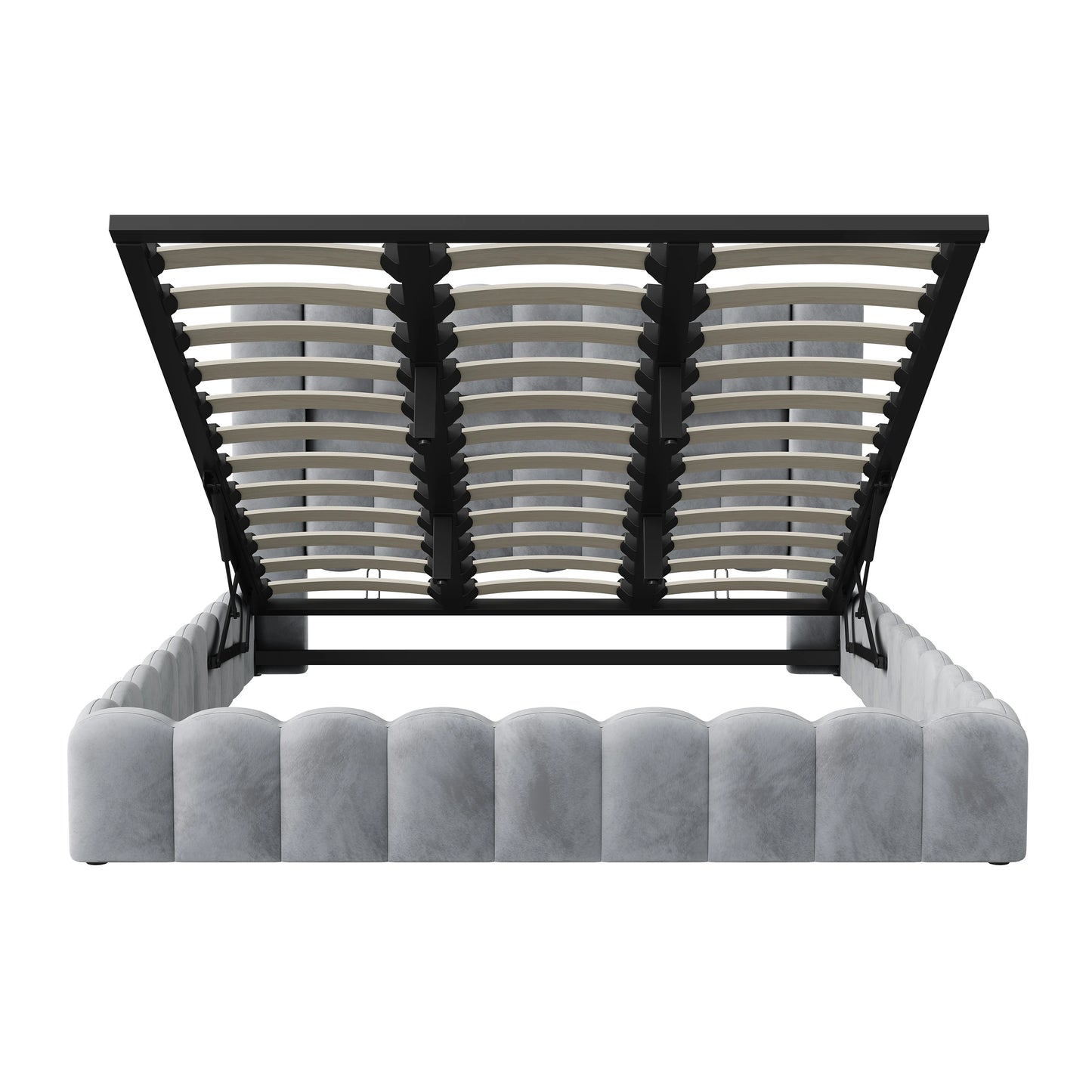 Rosahqnda Polsterbett 180 x 200 cm, gepolsterter Doppelbettrahmen mit Kopfteil für Schlafzimmer und Jugendzimmer, Lattenrost aus Holz