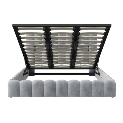 Rosahqnda Polsterbett 180 x 200 cm, gepolsterter Doppelbettrahmen mit Kopfteil für Schlafzimmer und Jugendzimmer, Lattenrost aus Holz