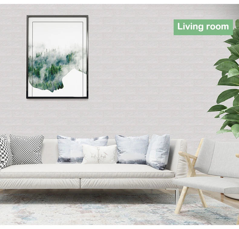 Pvc Brick Pattern Self-adhesive Wallpaper DIY Room Decor 1-10pcs 70cmX1m Waterproof Wall Stickers 3D Modern Home Decoration