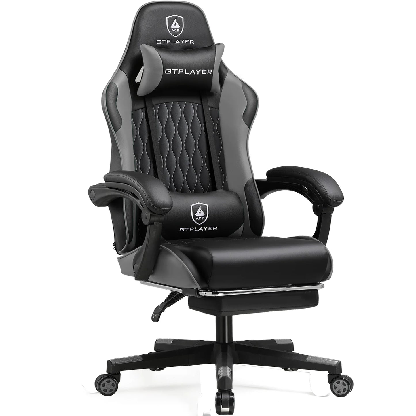 GTPLAYER Gaming Stuhl, Gamer Stuhl, Ergonomischer Bürostuhl mit Fußstütze Verstellbare Lenden und Kopfkissen, Gaming Chair