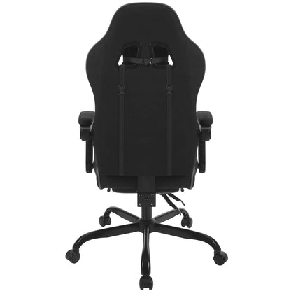 WOLTU Drehbarer Gamer-Stuhl, Gaming-Stuhl, ergonomischer Büro-Computerstuhl mit Lendenkissen, Fußstütze