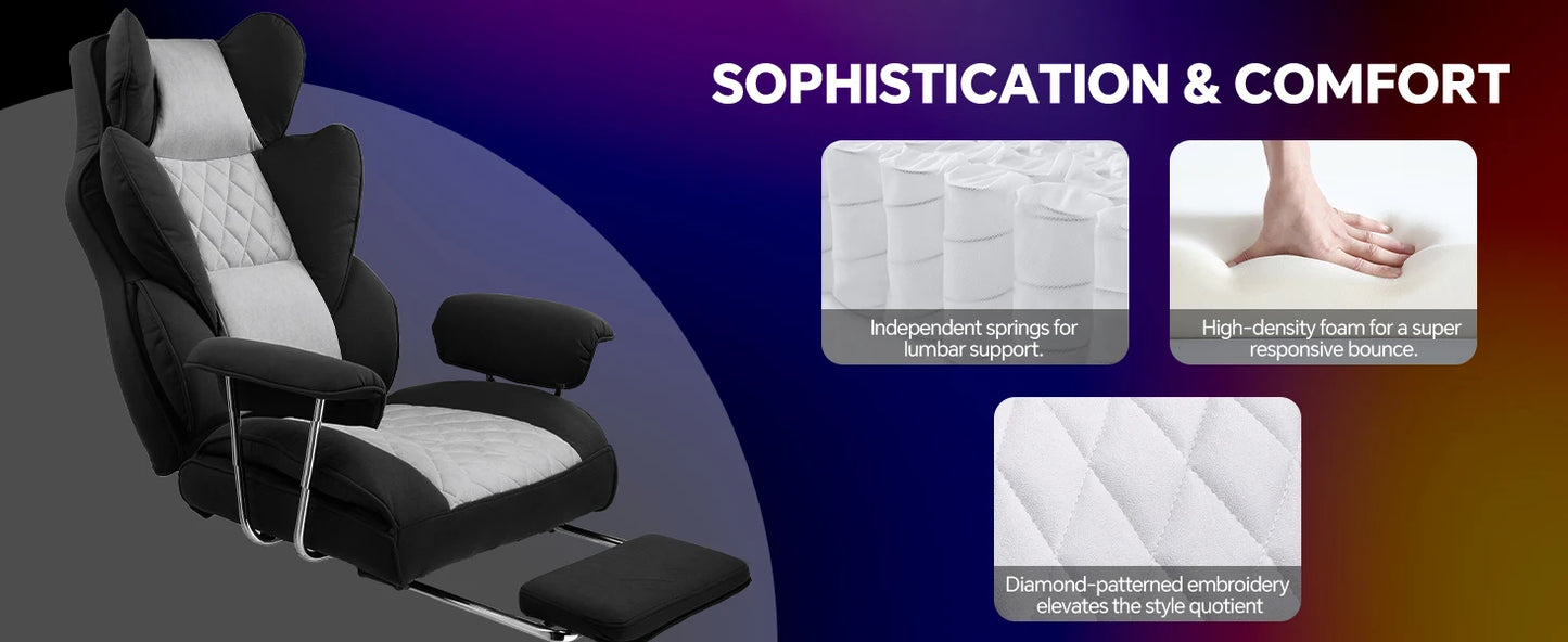 GTPLAYER Gaming Stuhl, Bürostuhl mit Taschenfeder-Lendenwirbelstütze, ergonomischer und komfortabler breiter Büro-Computersessel