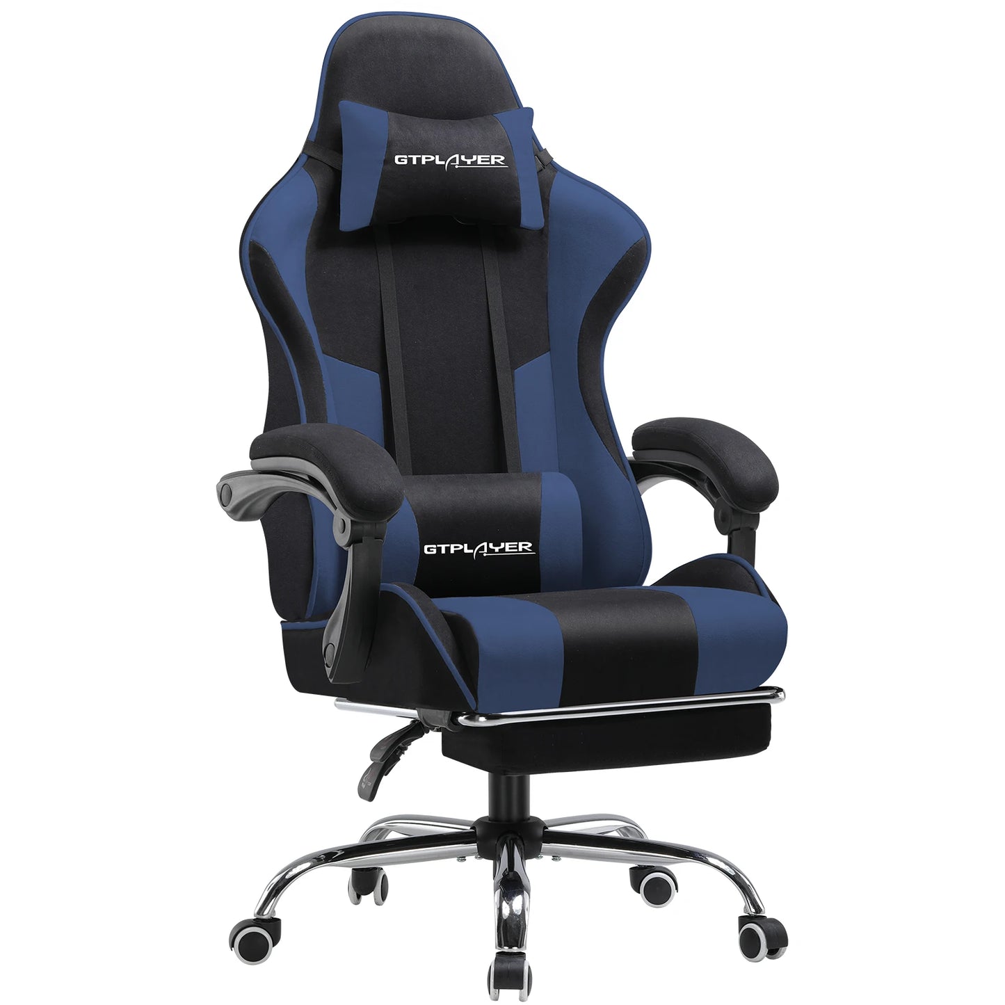 GTPLAYER Bürostuhl Gaming Stuhl Stoff Gaming Sessel Ergonomischer Gamer Stuhl mit Fußstütze, Kopfstütze Lendenkissen, Gepolstert
