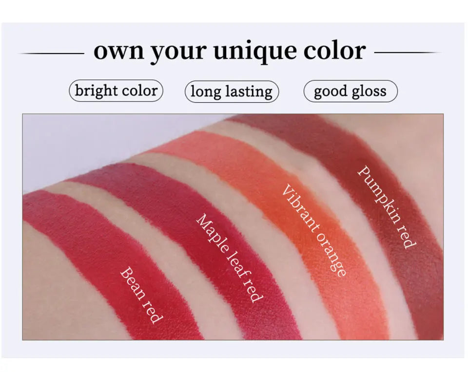 4 pcs/set Cigarette Lipstick Set Long Lasting Lip Glaze Matte Lip Gloss Waterproof Lip Stick Tube Nude Lip Tint Makeup Cosmetics