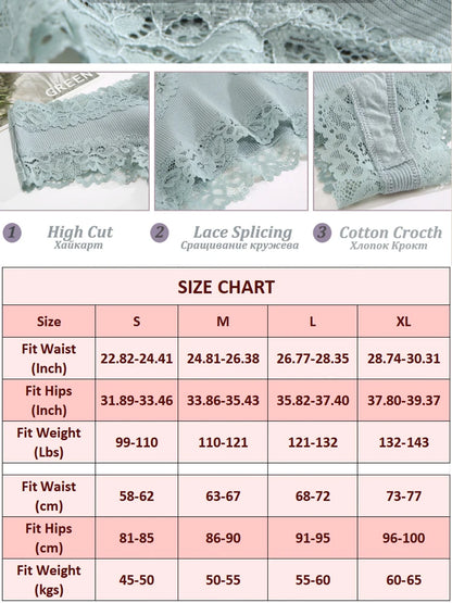 11PCS Women Lace Cotton Panties Seamless Brazilian Panties Sexy Low-Waist T-Back Bikini Female Breathable Underwear Lingerie.