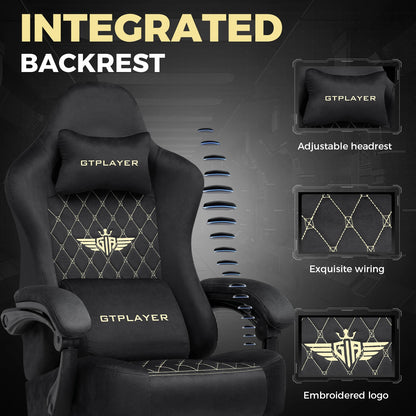 GTPLAYER Gaming Stuhl Stoff Gaming Chair Ergonomisch Bürostuh PC Stuhl, Verstellbarer und Drehbarer Schreibtischstuh
