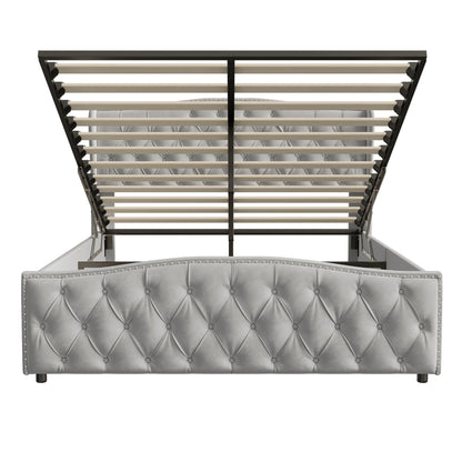 Rosahqnda hydraulisches Bett im modernen Stil, Stilvolles Doppelbett für Jugendliche, Kinder und Erwachsene, ohne Matratze