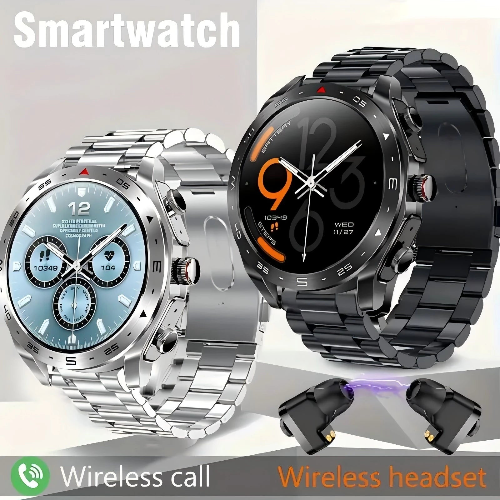 2024 New Smart Watch TWS 2-in-1 Bluetooth Earphones HIFI 9D Sound Quality Bluetooth Call For Men and Women Sports Smartwatches.