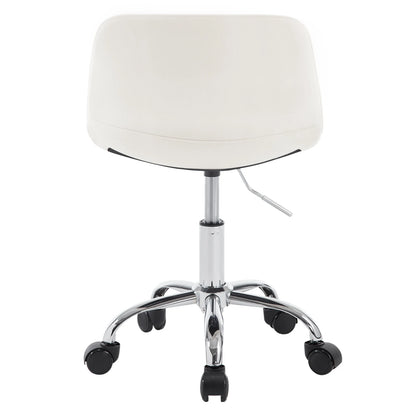 WOLTU Drehbarer Bürostuhl aus Samt, Make-up-Arbeitsstuhl, Ankleidehocker mit Rückenlehne, höhenverstellbarem, gepolstertem Sitz