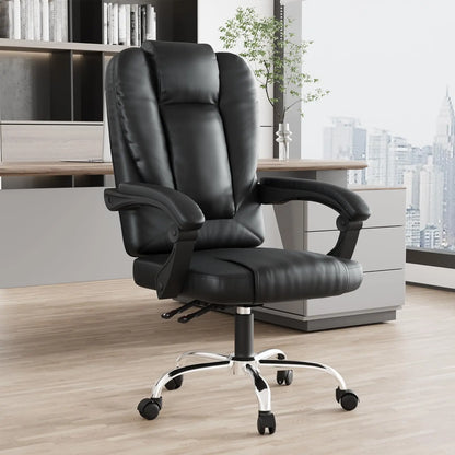 Ergonomic Office Chair PU Leather Desk Chair Spring Pad Design High Backrest Adjustable Executive Chair Swivel Chair
