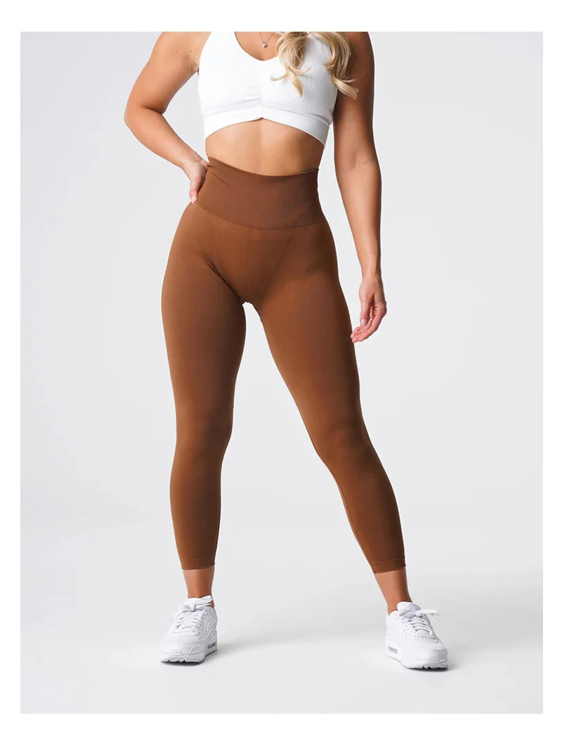 TKITK Solid Leggings Women Seamless Sports  Scrunch Bum Tights cycling shark pants Yoga shorts Gym navigation nv Workout wear.