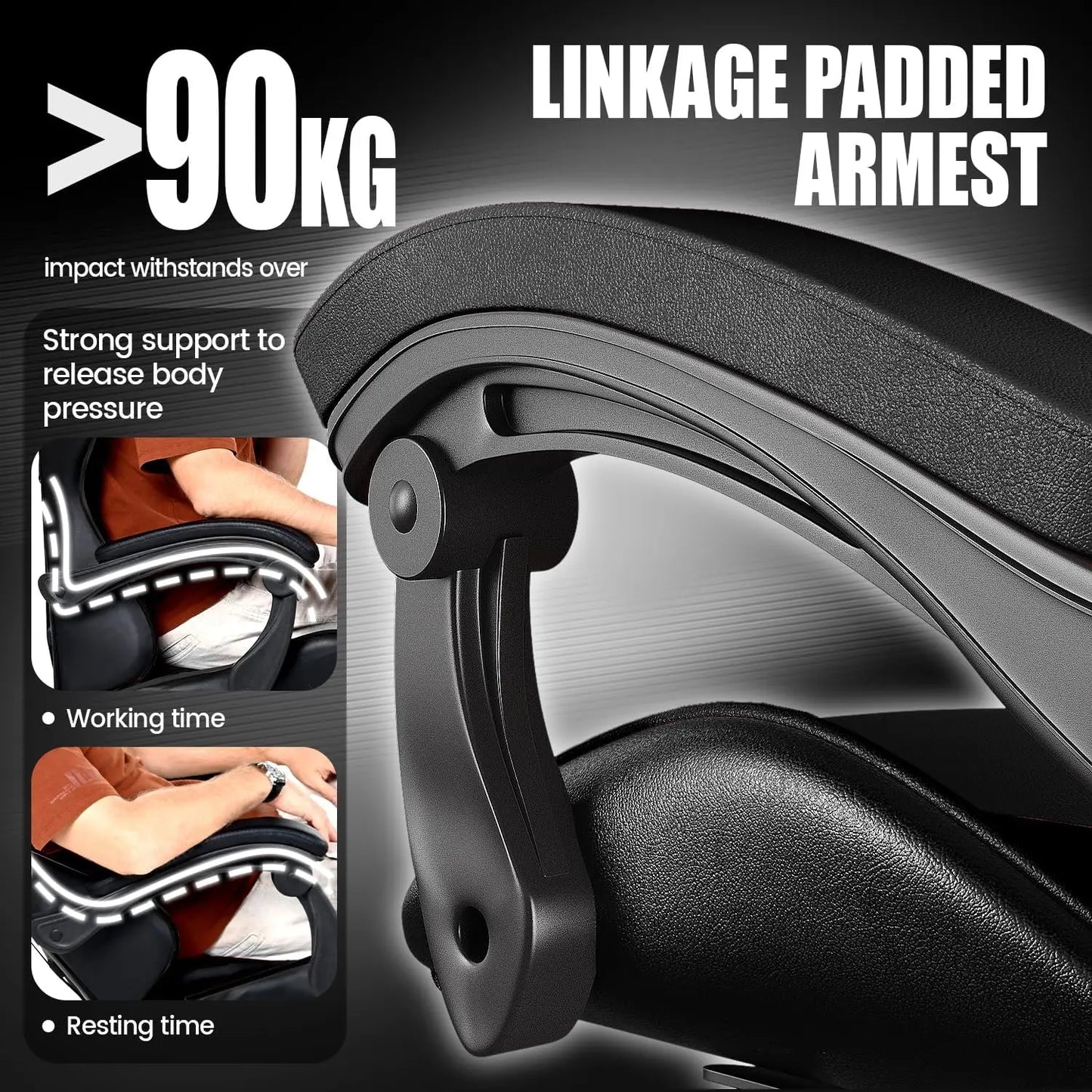 bigzzia Ergonomic Gaming Chair PC Chair Computer Chair Gaming Chair Breathable Office Chair with Cushion, Reclining Back Support