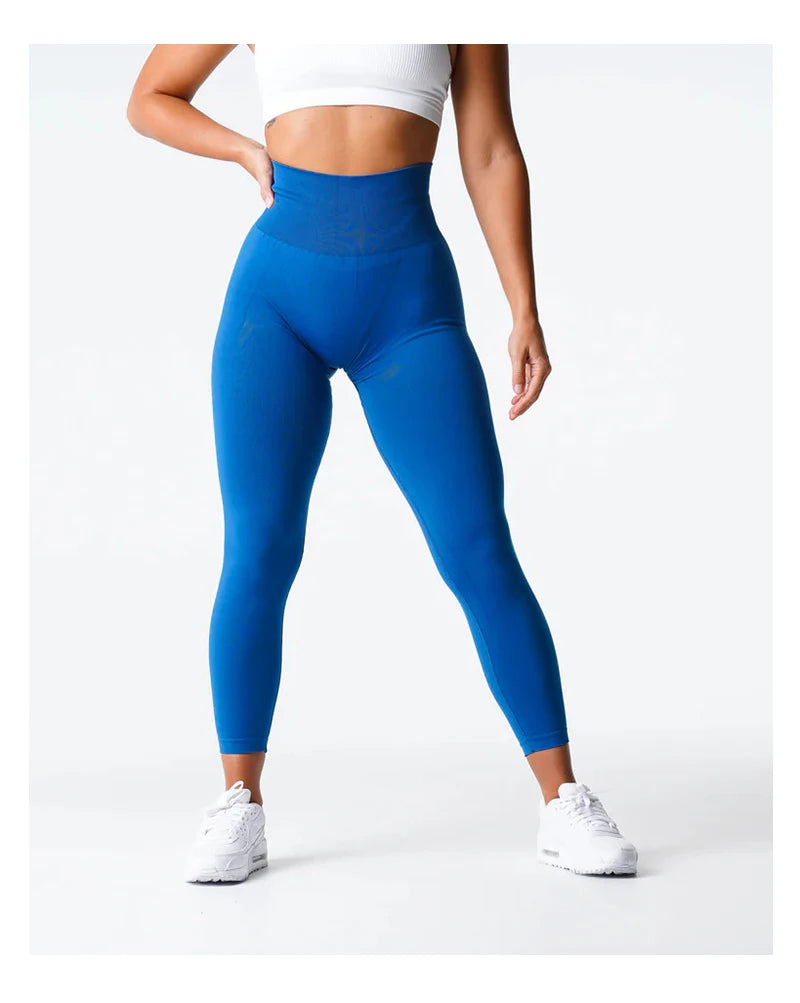 TKITK Solid Leggings Women Seamless Sports  Scrunch Bum Tights cycling shark pants Yoga shorts Gym navigation nv Workout wear.