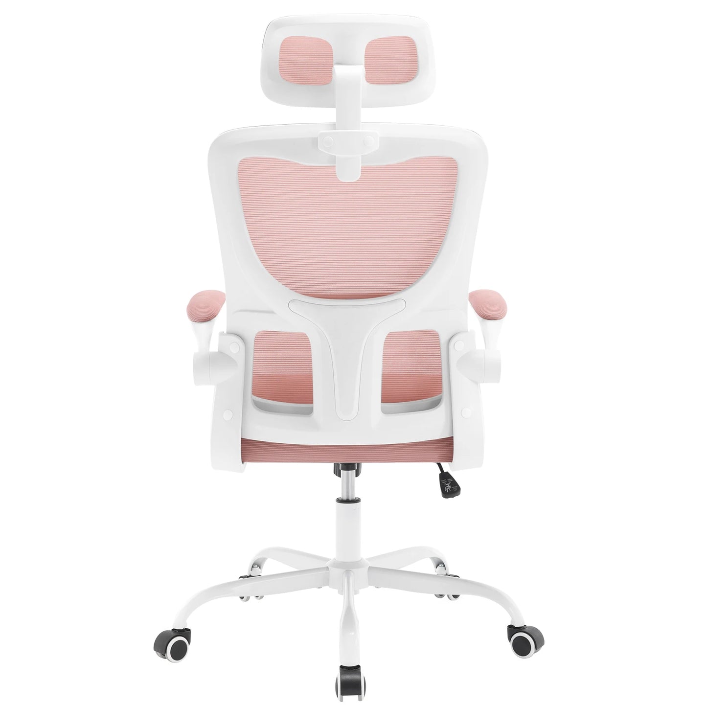 WOLTU Drehbarer Bürostuhl, ergonomischer Netz-Schreibtisch, Computerstuhl, höhenverstellbar, Schaukelfunktion, umkehrbare Armlehnen, Kopfstütze