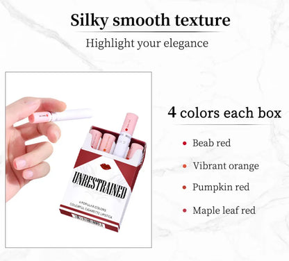 4 pcs/set Cigarette Lipstick Set Long Lasting Lip Glaze Matte Lip Gloss Waterproof Lip Stick Tube Nude Lip Tint Makeup Cosmetics