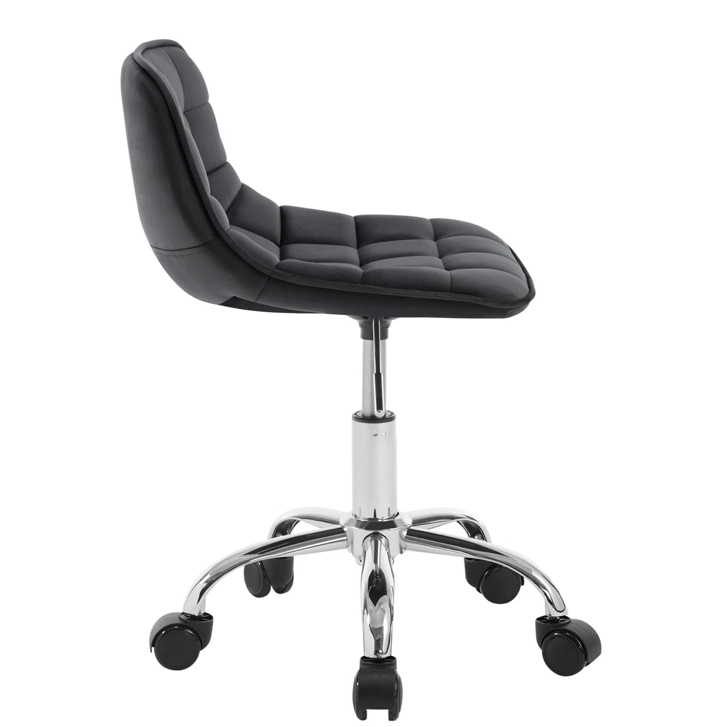WOLTU Drehbarer Bürostuhl aus Samt, Make-up-Arbeitsstuhl, Ankleidehocker mit Rückenlehne, höhenverstellbarem, gepolstertem Sitz