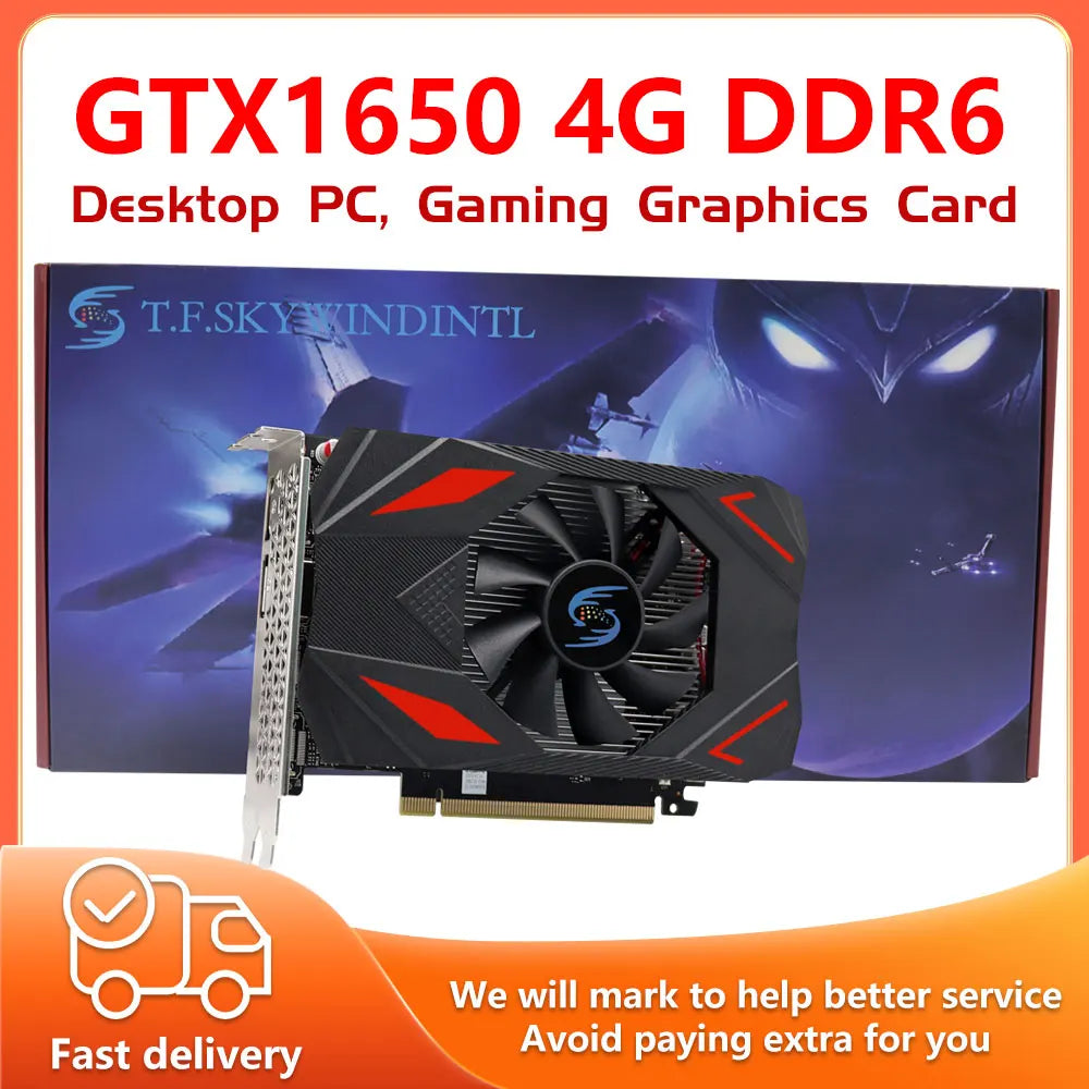 GTX1650 4GB desktop Graphics Card GAMING Gamer 128Bit GDDR6 Laptop chip PCI Express 3.0 Video Cards For PC DVI DP.