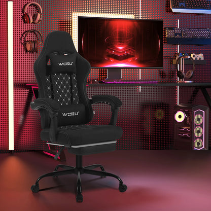 WOLTU Computer-Gamer-Stuhl, ergonomischer drehbarer PC-Gaming-Stuhl mit Taschenfederkissen, Massagefunktion für Büro und Zuhause