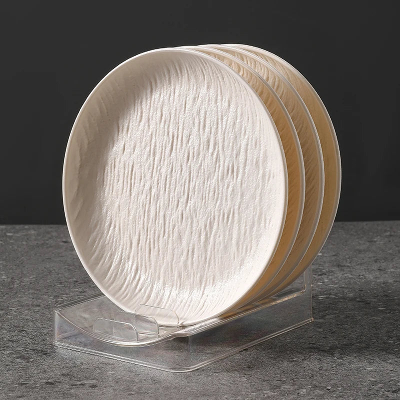 INS Stone Grain Bone Plate Relief Premium Steak Dining for Simple western Food Plate Salad Plate Special Look Household Items.