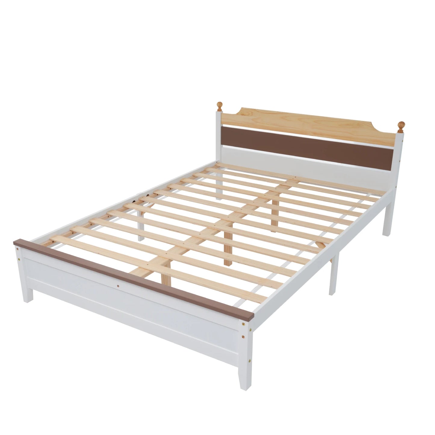 Rosahqnda Bett aus massivem Kiefernholz, Einzelbett 90 x 200 cm, Doppelbettrahmen 140 x 200 cm, Gästebett, Wohnungsbett, Jugendbett, Hauptschlafzimmer, Holz