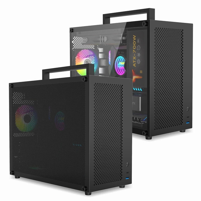 METALFISH S5 MAX Computer Case Gaming PC Chassis Support MATX/ITX 24.5*24.5cm SFX/ATX PSU 135 Mid Tower /180 WaterCooling Cooler.