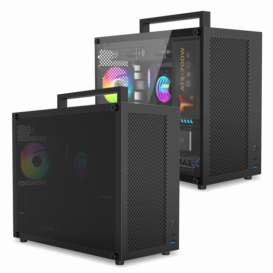 METALFISH S5 MAX Computer Case Gaming PC Chassis Support MATX/ITX 24.5*24.5cm SFX/ATX PSU 135 Mid Tower /180 WaterCooling Cooler.