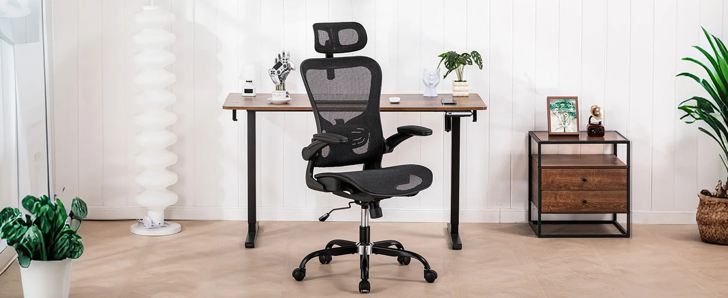 GTPLAYER Bürostuhl Ergonomisch, Schreibtischstuhl mit Verstellbarer Kopfstütze,Gaming Stuhl Wippfunktion, Chefsessel aus Mesh