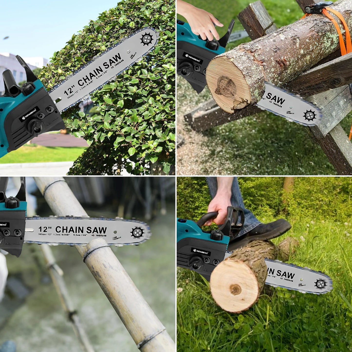 12 zoll Bürstenlosen Elektrische Kettensäge Mit Öler Cordless Elektrische Säge Garten Holzbearbeitung Schneiden Werkzeug Für Makita 18V Batterie pin