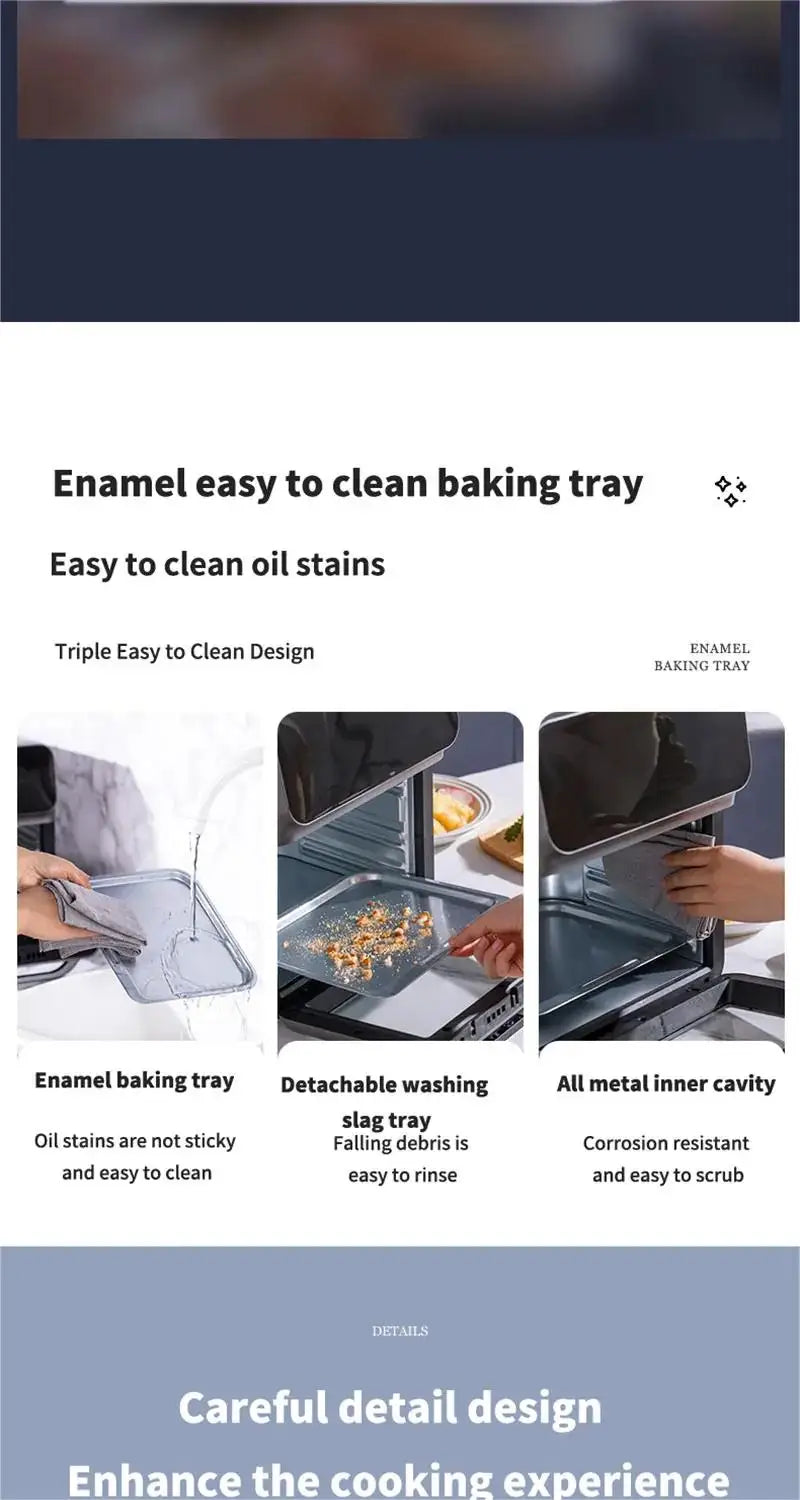 10L Large Capacity Electric Air Fryers Oil-free Automatic Household Kitchen 360 ° Baking Convection Oven Deep Fryer without Oil.