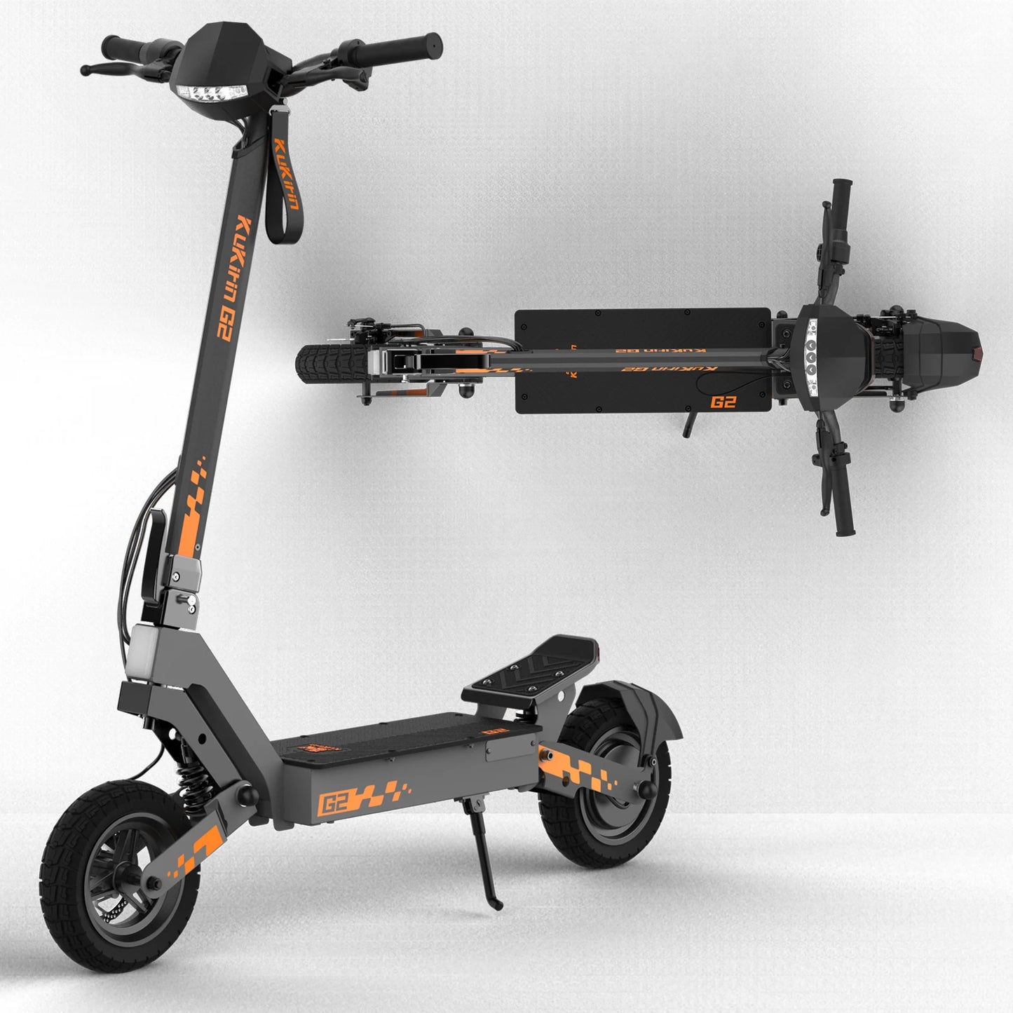 Kukirin G2 Foldable Electric Scooter  1200W Peak Motor 48V 15.6Ah Battery 10-inch Tire 45km/h Max Speed 55km Range.