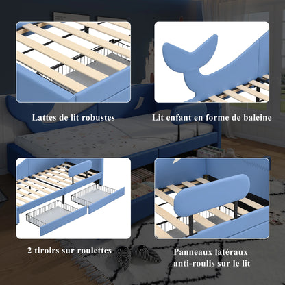 Kinderbtt Stabiler Metallrahmen mit Lattenrost und Erhöhten Seitenteilen für Sicheres Schlafen