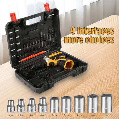 55 Nm Drehmoment Elektrofahrer Elektrischer Elektrofahrer Hand Elektrischer Antrieb Elektrowerkzeug-Set Multifunktionale Zubehörbox-Konditionierung