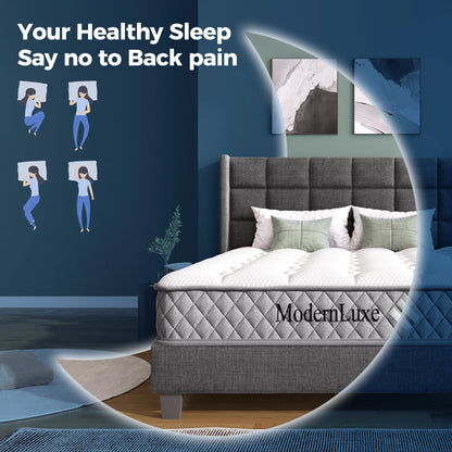 Mattress mit 7-Zonen-Taschenfederkern, Härtegrad H3 (mittelfest) Orthopädische Kaltschaummatratze 20 cm Höhe, 4 Griffe + Vakuumverpackt