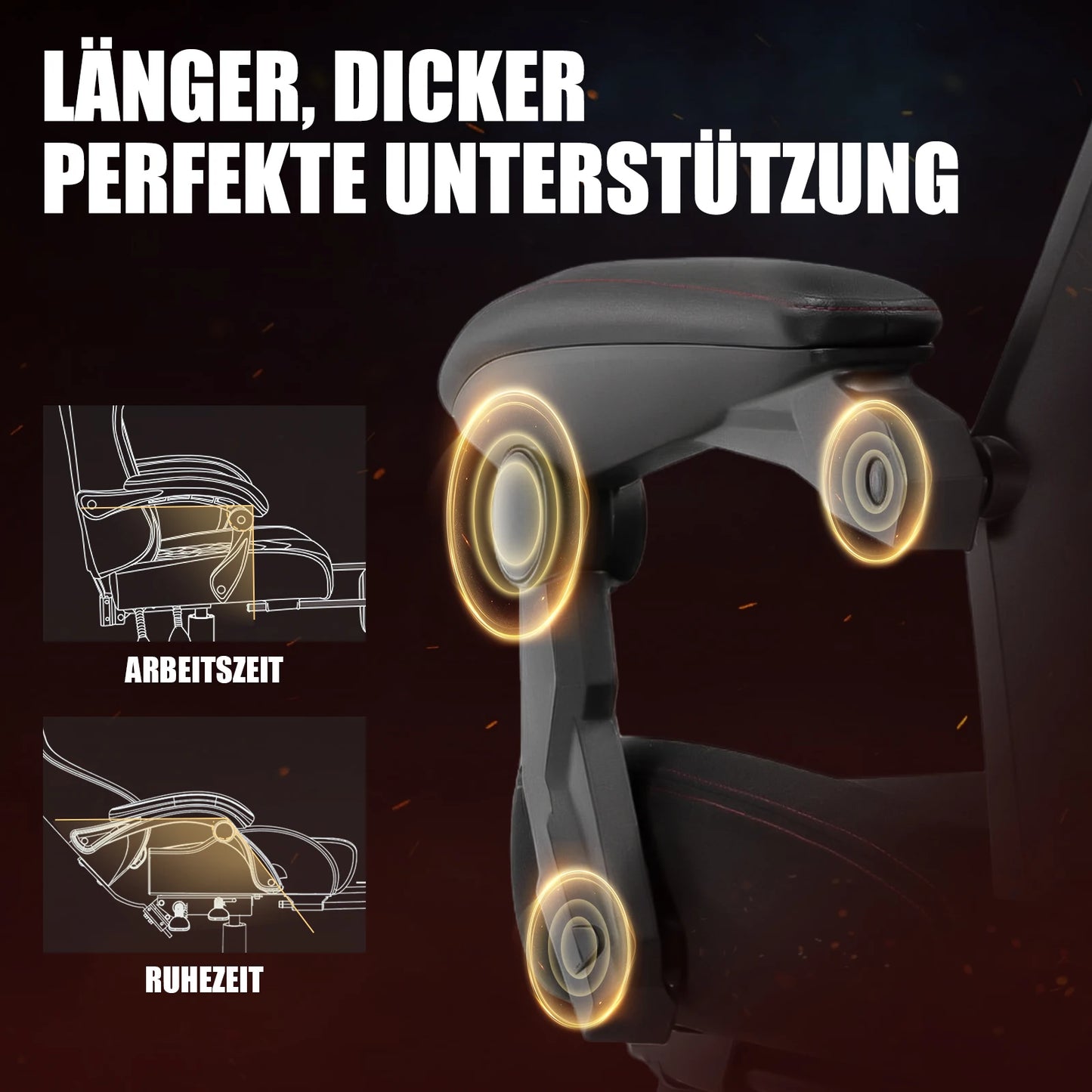 GTPLAYER Gaming Stuhl mit Fußstütze, ergonomischer Bürostuhl mit Netzrückenlehne, Schreibtischstuhl Gaming Sessel aus Stoff