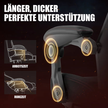 GTPLAYER Gaming Stuhl mit Fußstütze, ergonomischer Bürostuhl mit Netzrückenlehne, Schreibtischstuhl Gaming Sessel aus Stoff