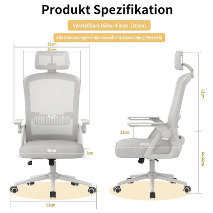 Naspaluro Ergonomic Office Chair Desk Chair with Headrest Breathable Mesh Cover Lumbar Support Computer Chair 360° Swivel Chair