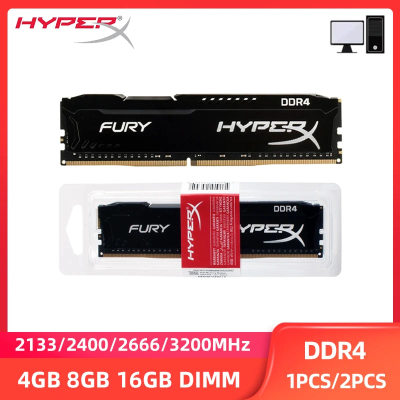 Hyperx Memória RAM DDR4 16GB 8GB 3200MHz 4GB 2666MHz 2400MHz 2133MHz Desktop Computer UDIMM Cooling Vest Memory Ram.
