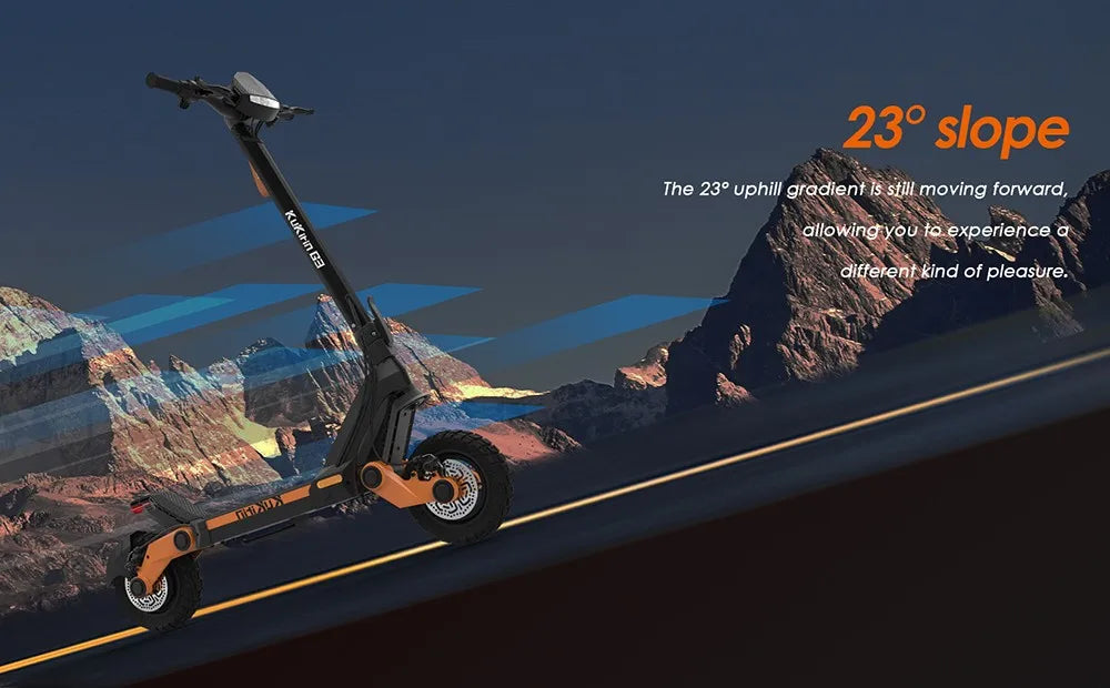 KuKirin G3 Electric Scooter 10" Off-road 1200W Motor 52V 18Ah Lithium battery Max Speed 50km/h, Shock arm Suspension 63km Range.