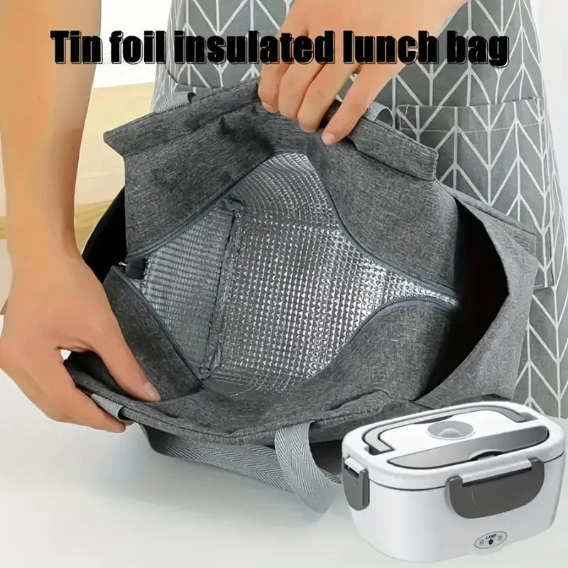 2-In-1 Electric Heating Lunch Box Car+Home 220V 1.5L 60W Portable Stainless Steel Liner Bento Lunchbox Food Container Bento Box.