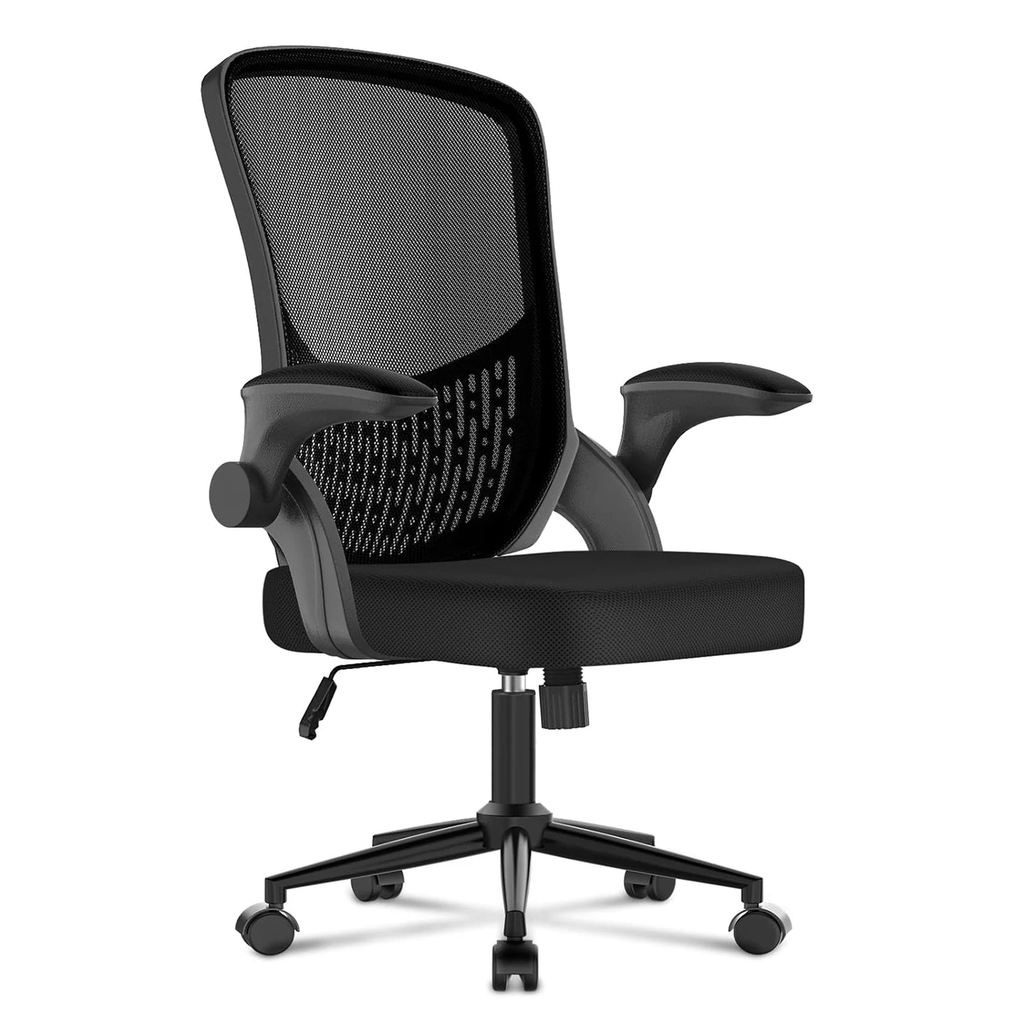 Ergonomic Office Chair Desk Chair with 90° Folding Armrests Lumbar Support Breathable Mesh Padding for Home Office
